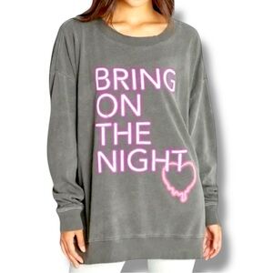 Wildfox Roadtrip Night Creature Bring On The Night Sweatshirt Gray Smal